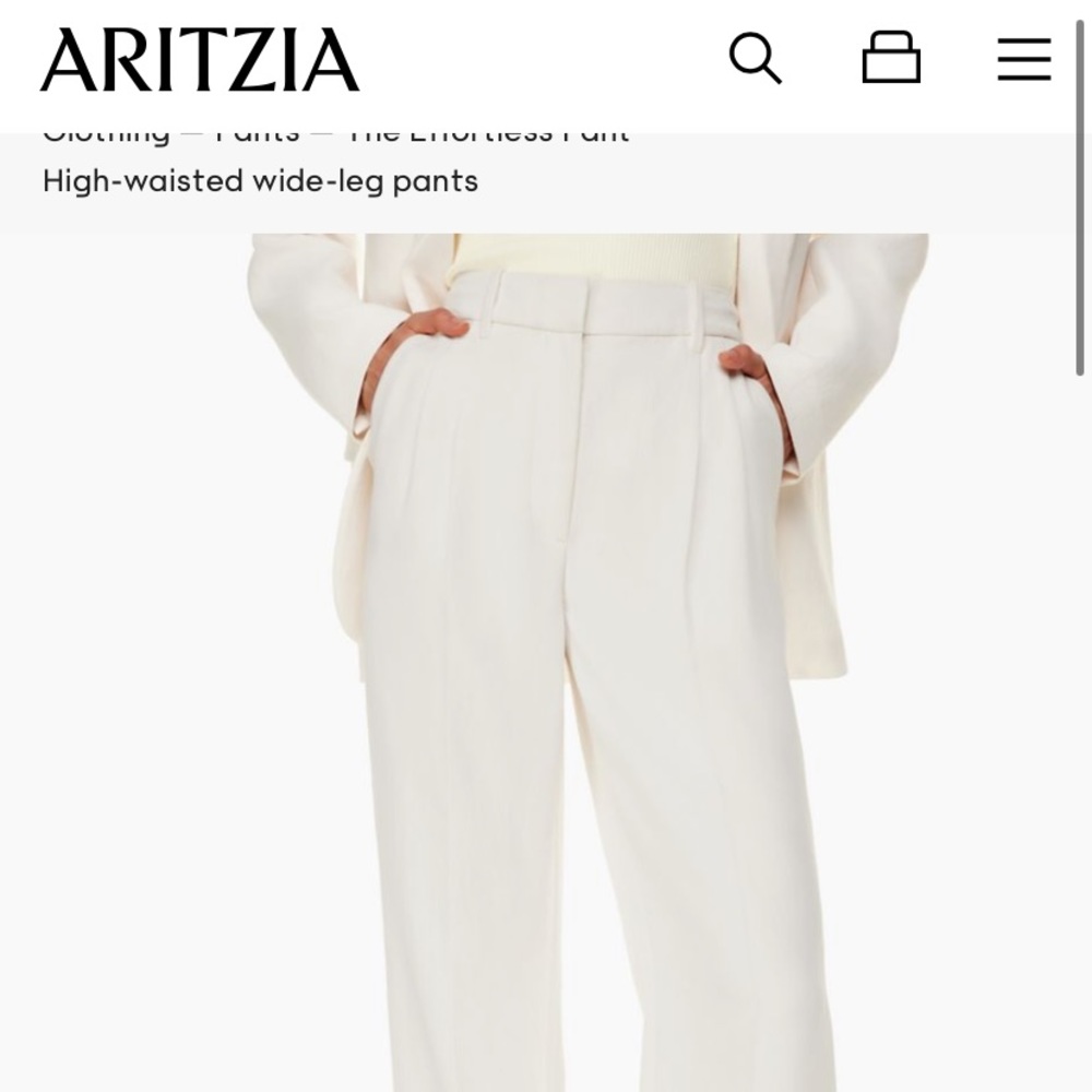 NWT Aritzia Wilfred Effortless Pants in Light Birch SHORT LENGTH